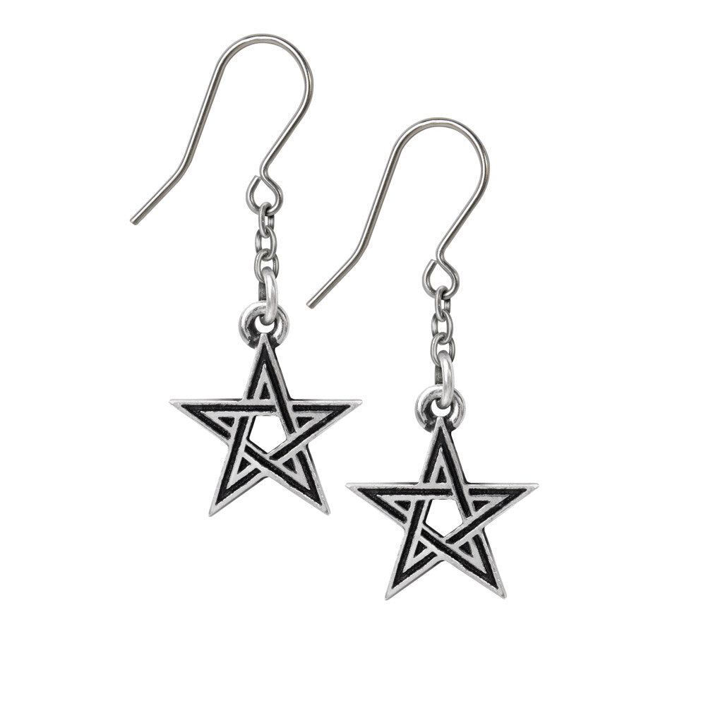 Star-shaped earrings on a white background