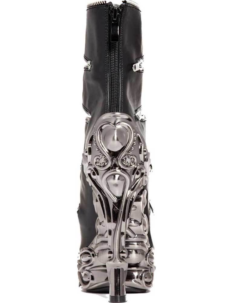 Hades LAWSON Black Vegan Zippers Ankle Boot 6" Heel