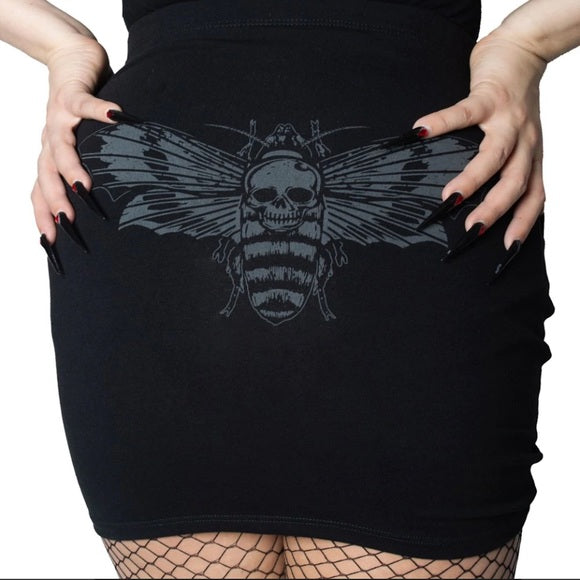 Kreepsville 666 Death Moth Mini Pencil Skirt