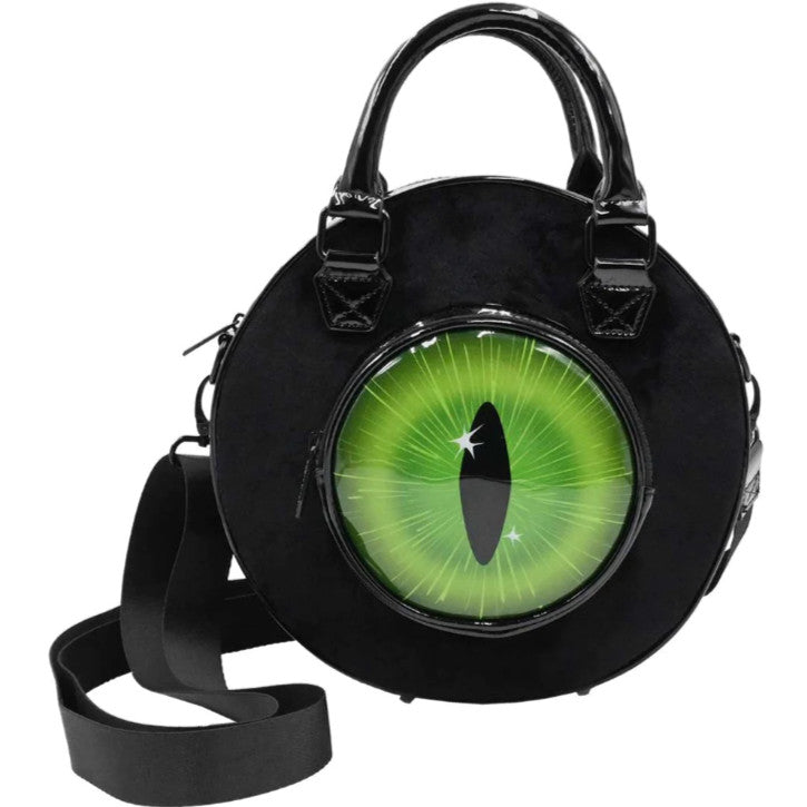 Kreepsville 666 Black Green Cat Eye Backpack Purse Bag