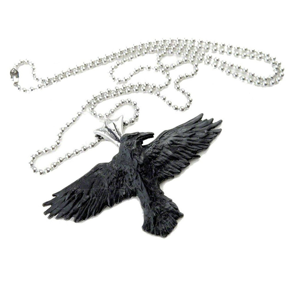 Alchemy Gothic Black Raven Pendant P193