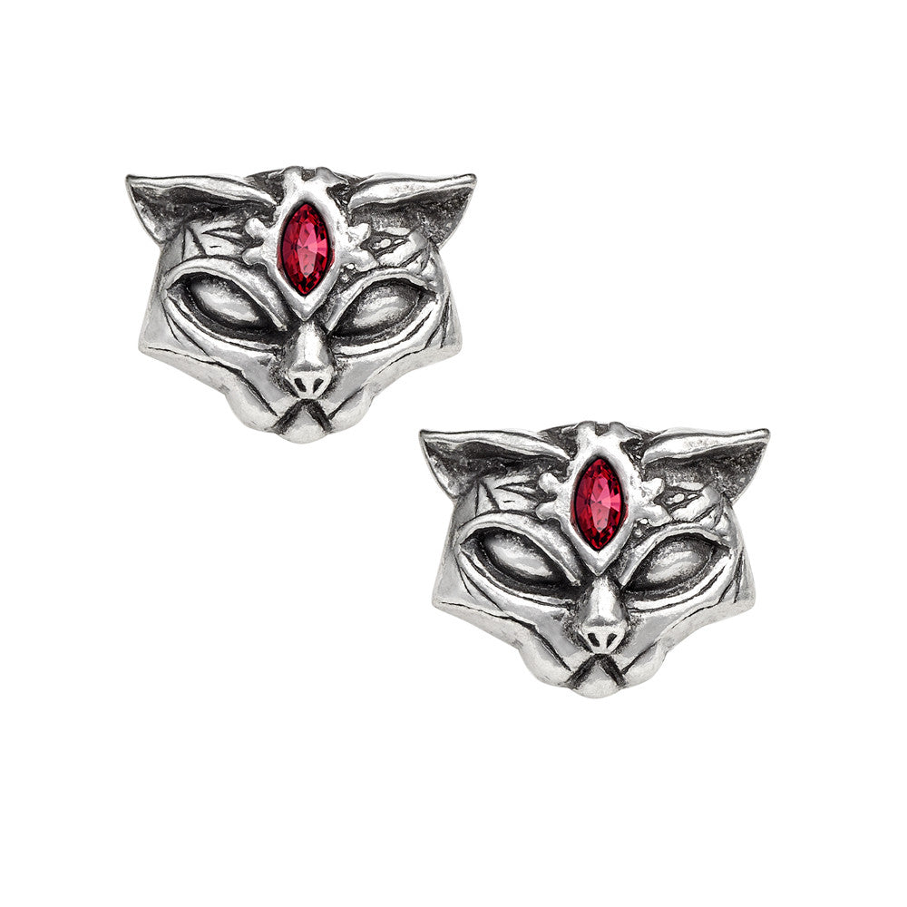Alchemy Gothic Sacred Egyptian Cat Warrior Earrings E406
