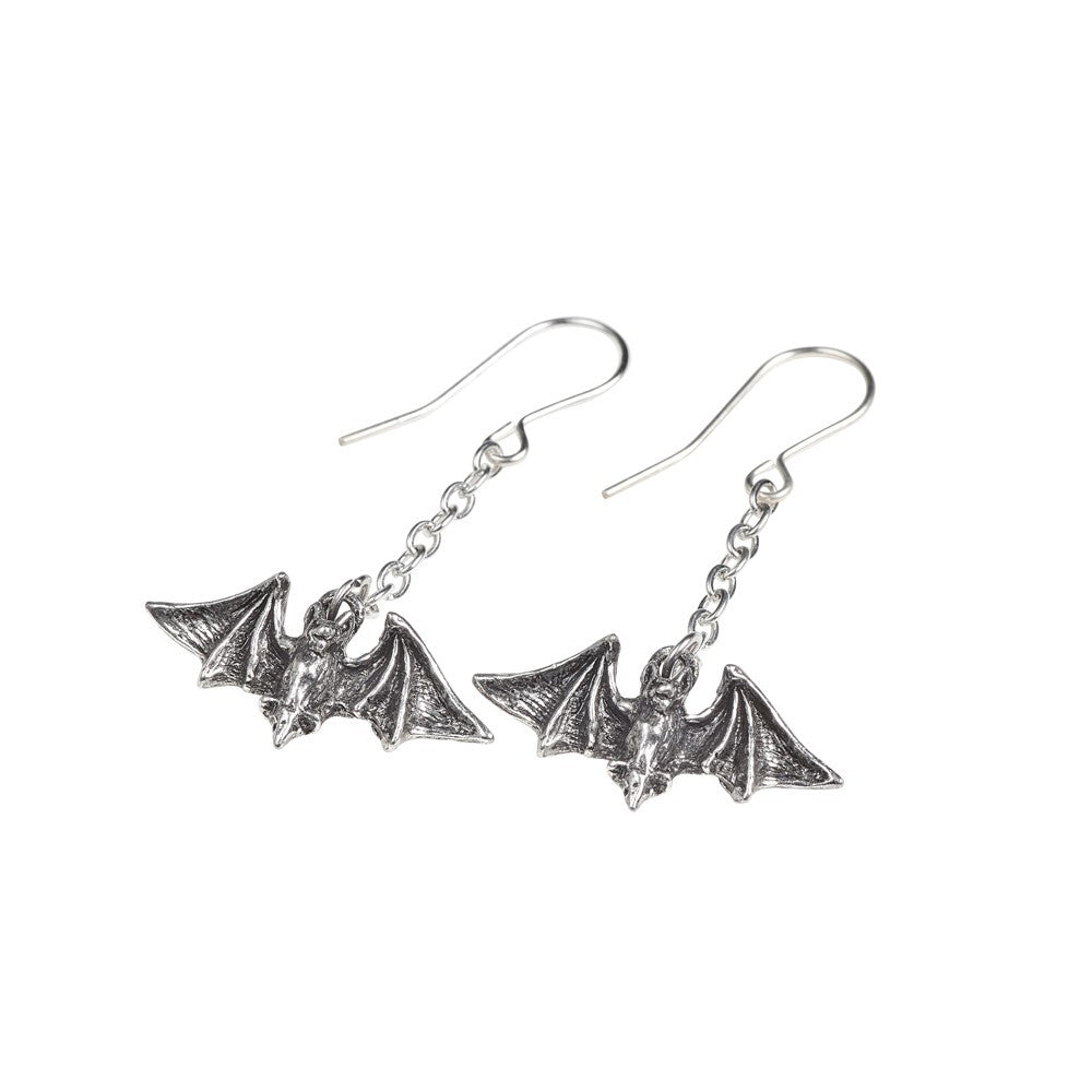 Alchemy Gothic Kiss The Night Earrings Flying Bats E429