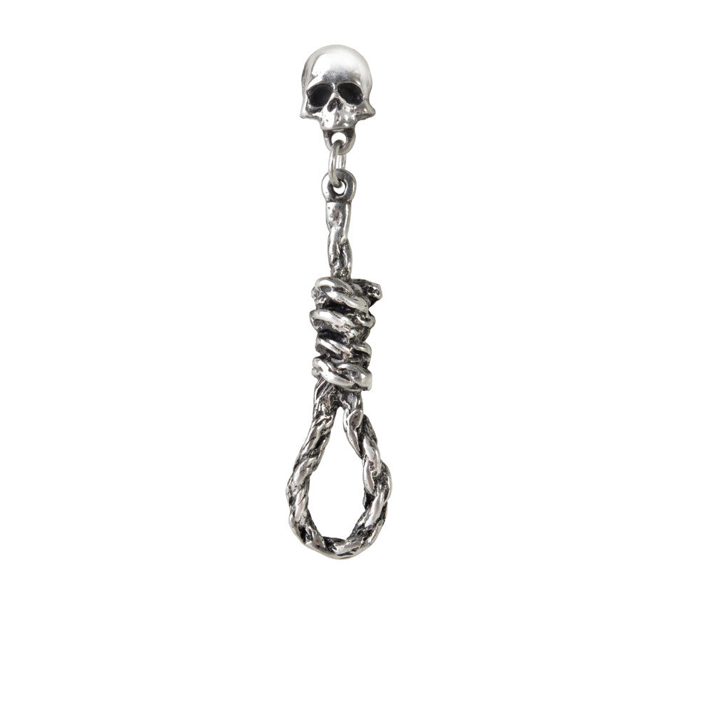 Alchemy Gothic Hang Man's Noose Skull Single Earring E256
