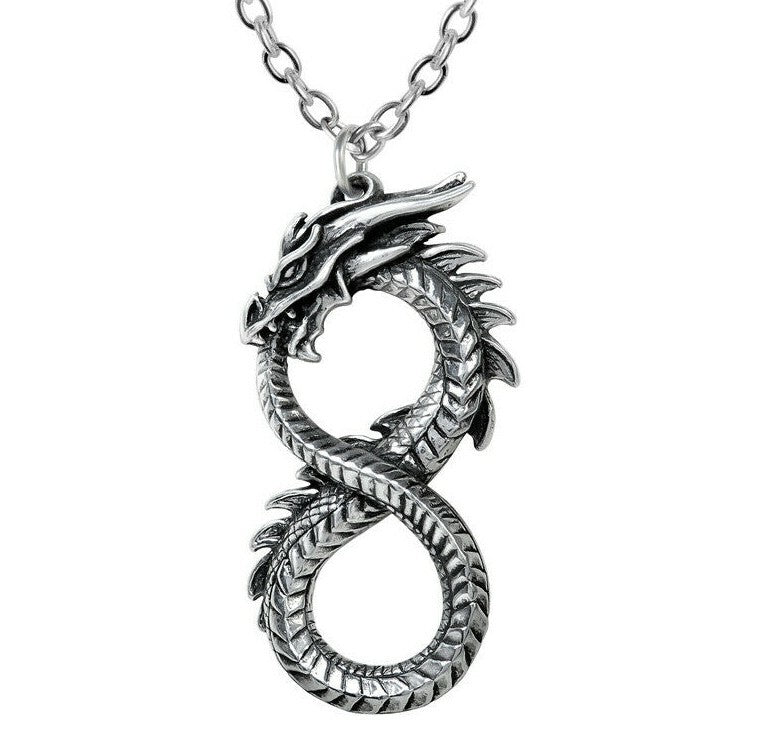 Alchemy Gothic Infinity Dragon Ouroboros Pendant P916