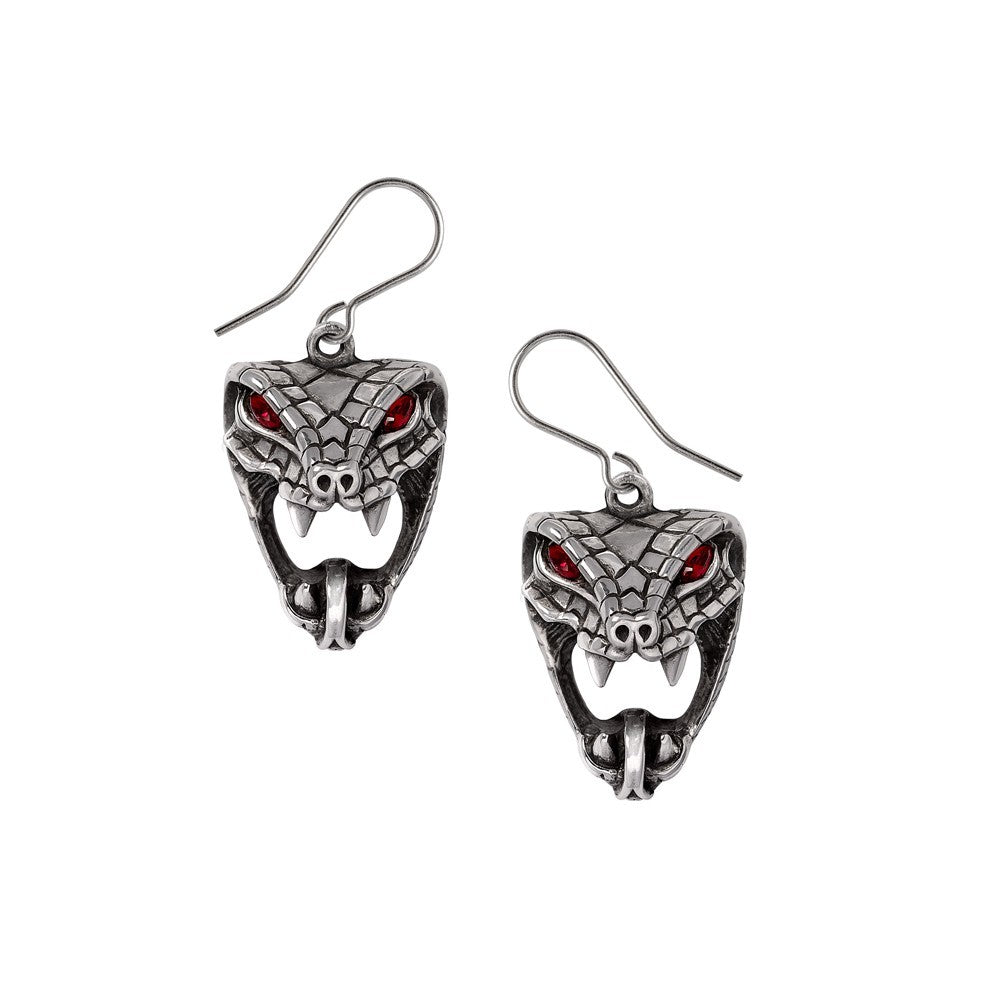 Alchemy Gothic Snake Bite Naeddre Earrings E495