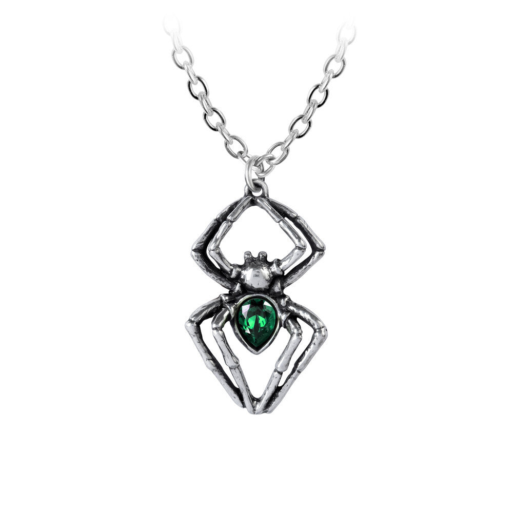 Alchemy Gothic Emerald Spiderling Pendant P904