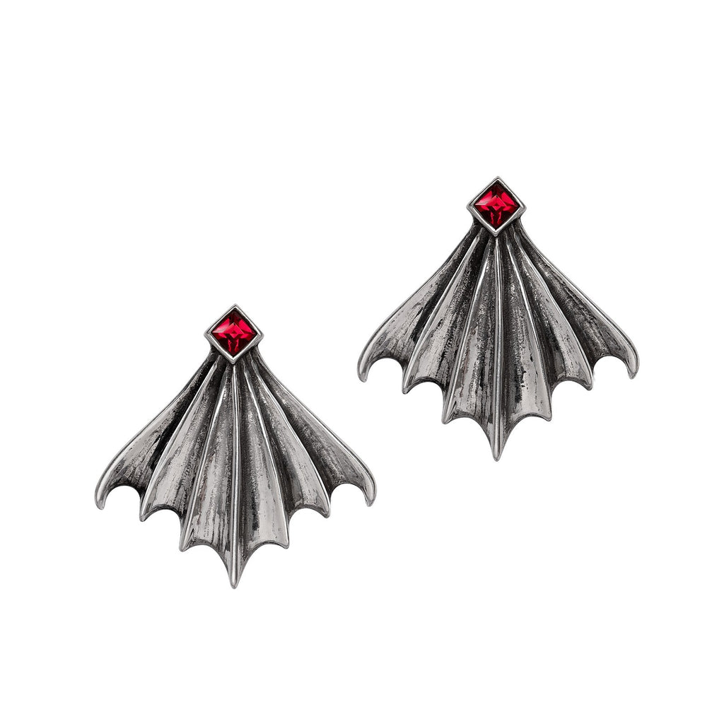 Alchemy Gothic Nighttime Large Bat Wings Earrings E484