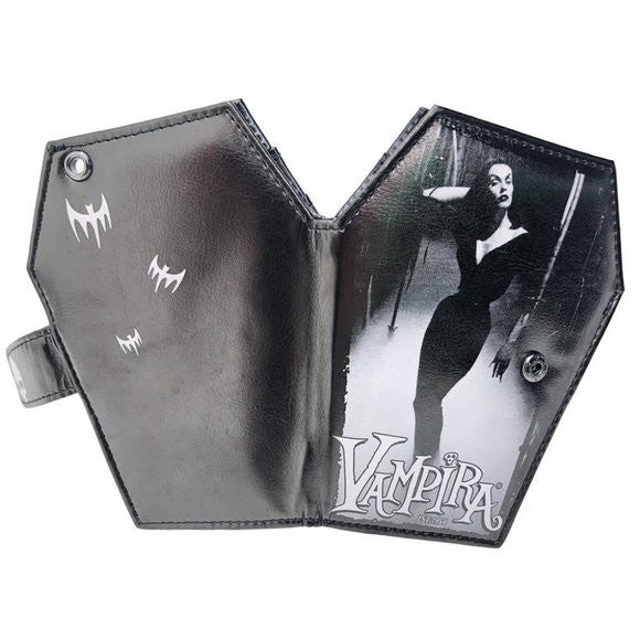 Kreepsville 666 Vampira in Mist Black Vegan Bifold Wallet