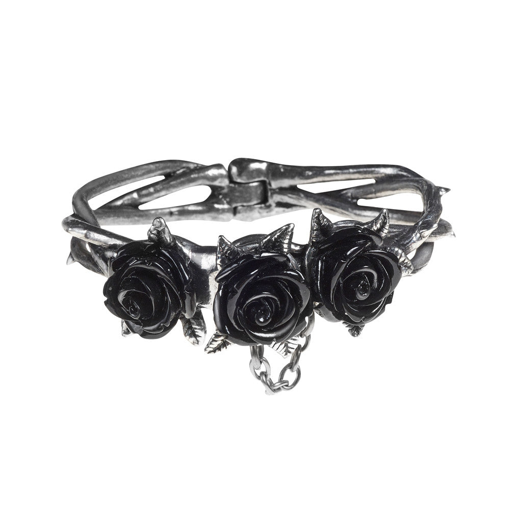 Alchemy Gothic Wild Black Roses Bracelet A125