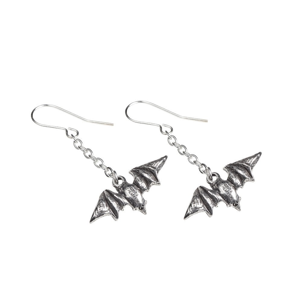 Alchemy Gothic Kiss The Night Earrings Flying Bats E429