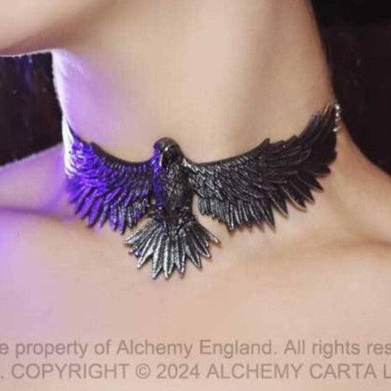 Alchemy Gothic Curse of Coronis Choker Black Raven P956