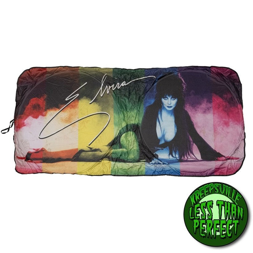 Kreepsville 666 Elvira Rainbow LESS THAN PERFECT Car Sun Visor