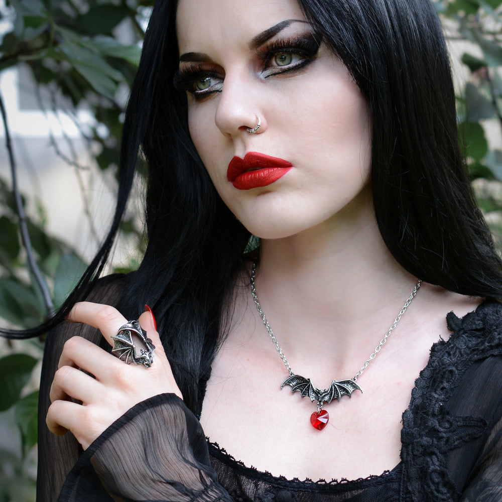 Alchemy Gothic Stealth Bat Wings Ring R216