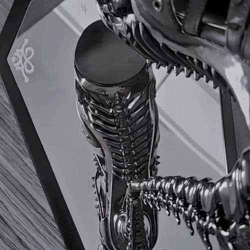 Hades ARKHANE Black Studded Strappy Sandal 5" Heel