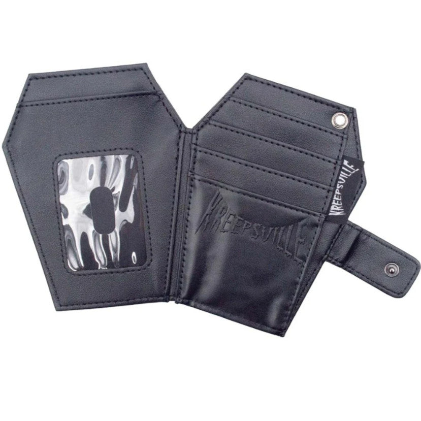 Kreepsville 666 RIP Bat Coffin Black Bi-Fold Wallet