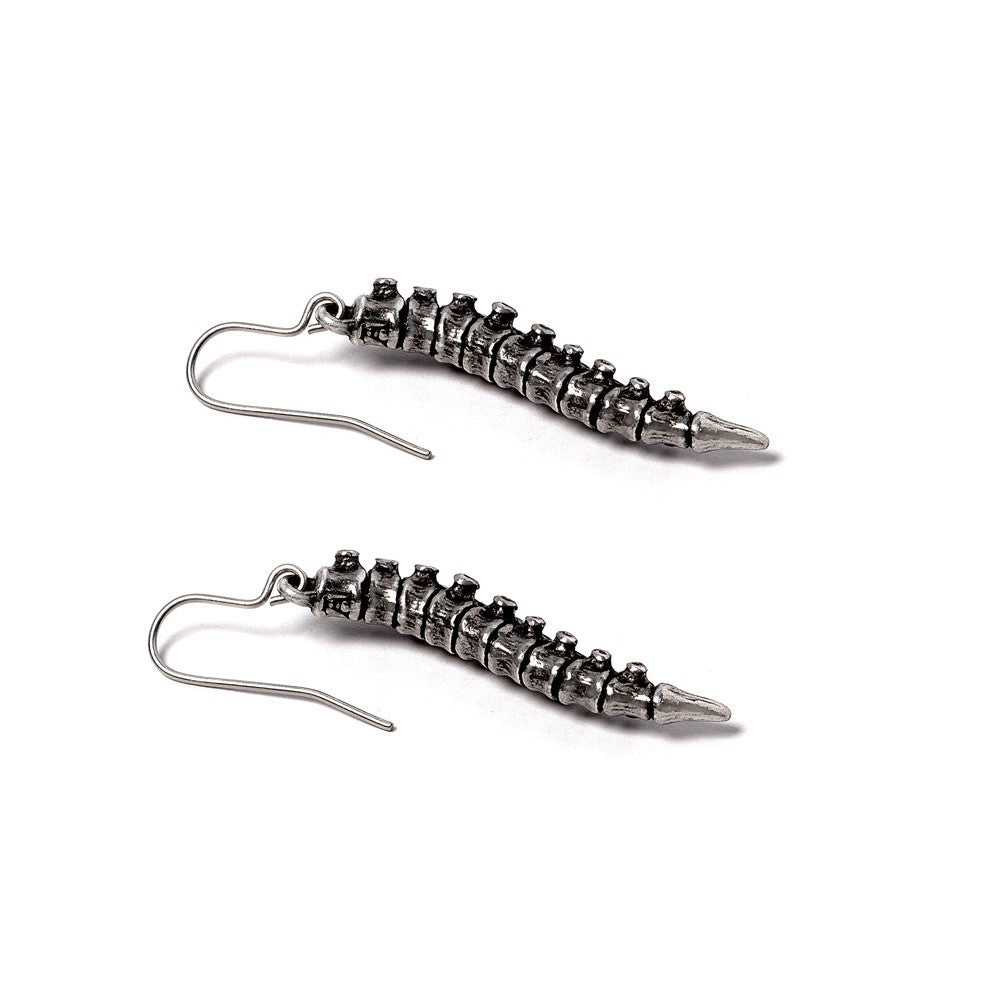 Alchemy Gothic Spine Bones Earrings Pewter E497