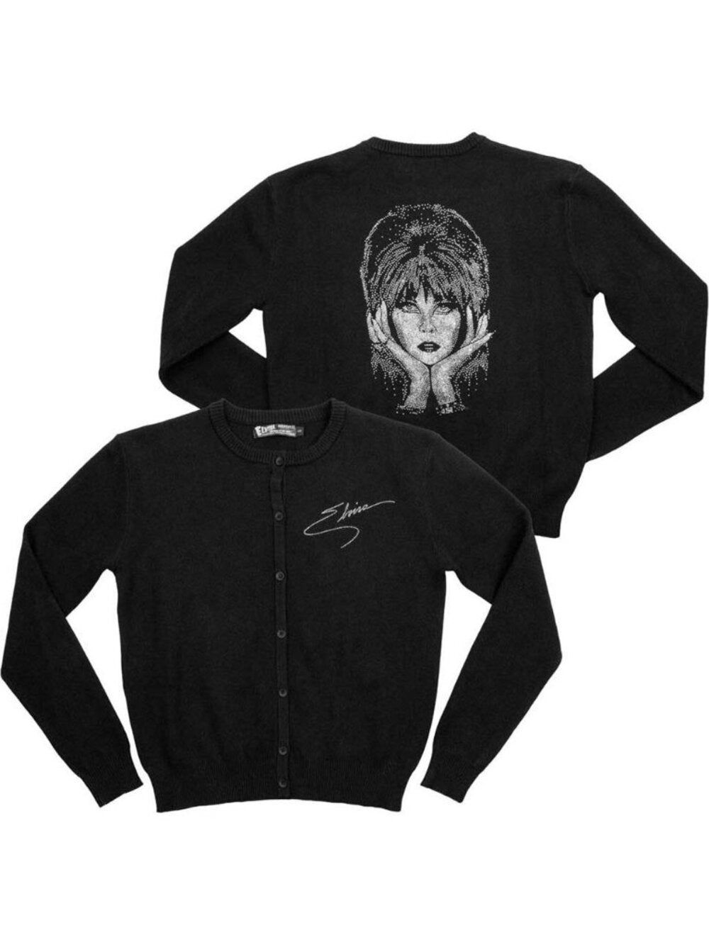 Kreepsville 666 Elivira Rhinestone Button Up Cardigan Sweater