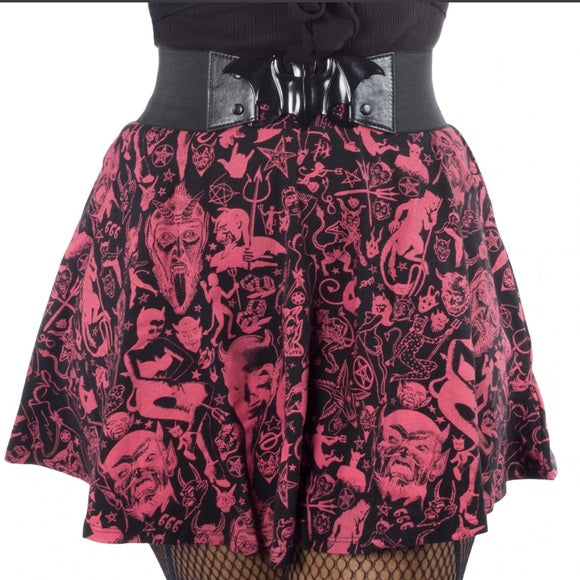 Kreepsville 666 Black Bat Buckle Elastic Waist Belt