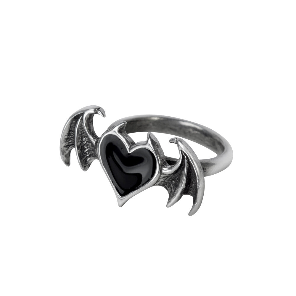 Alchemy Gothic Blacksoul Black Heart Ring R240