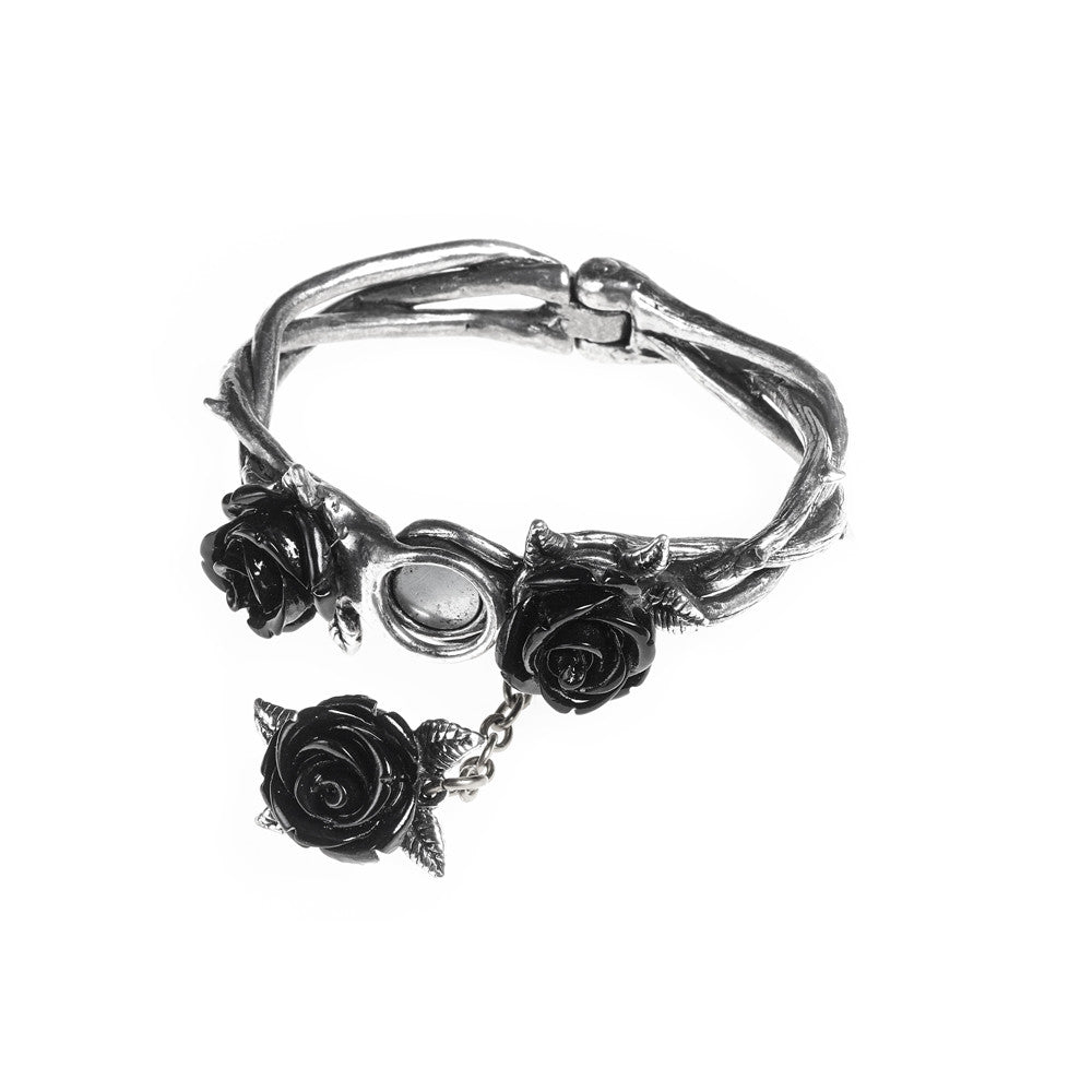 Alchemy Gothic Wild Black Roses Bracelet A125