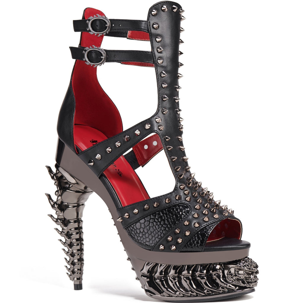 Hades ARKHANE Black Studded Strappy Sandal 5" Heel