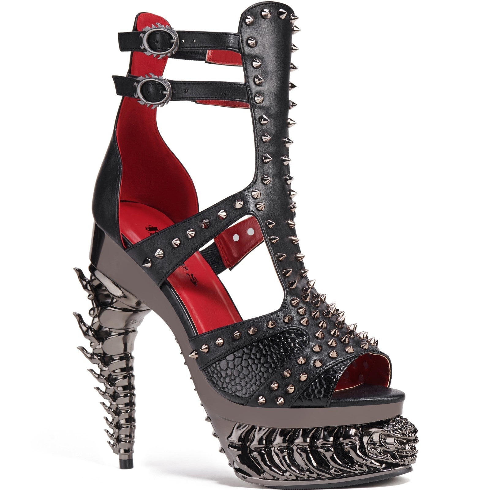 Hades ARKHANE Black Studded Strappy Sandal 5" Heel