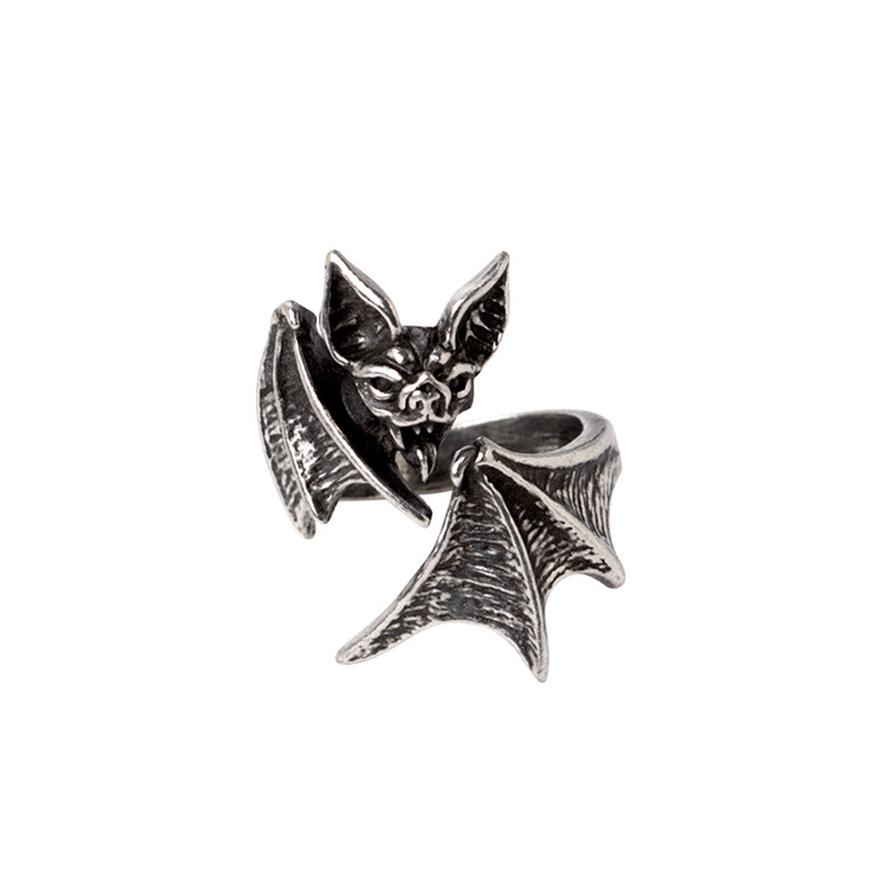 Alchemy Gothic Nighthawk Bat Wrap Ring R246