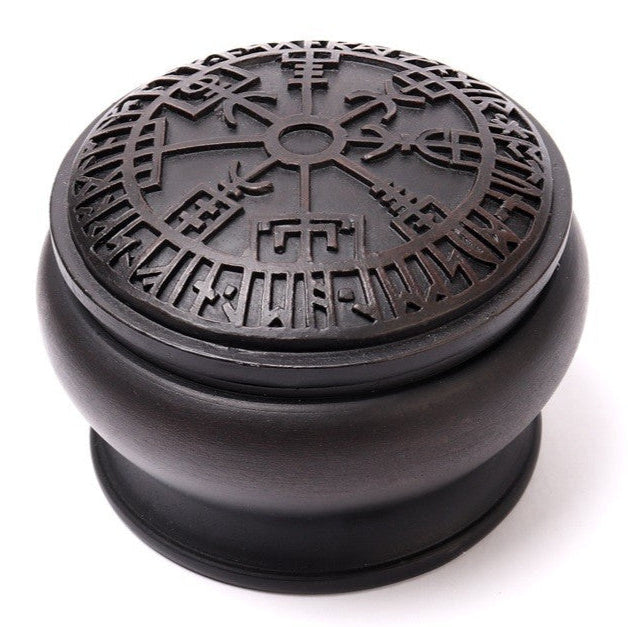 Alchemy Gothic Vegvisir Runes Trinket & Jewelry Box V102