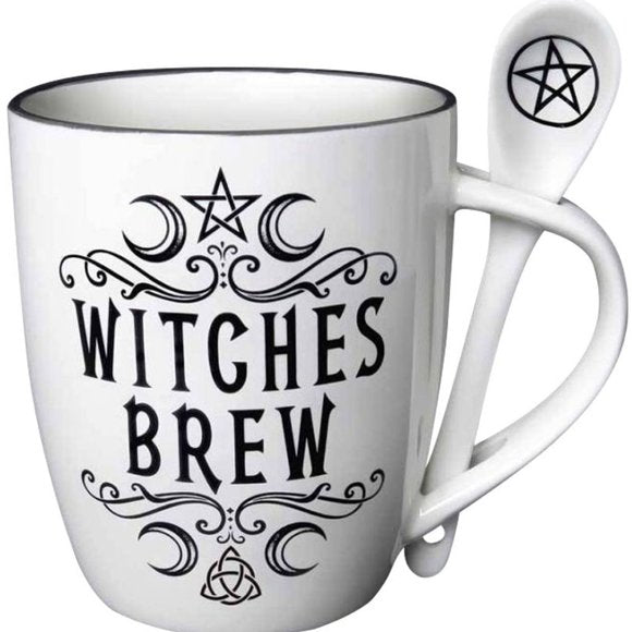 Alchemy Gothic Witches Brew China Mug Spoon Set ALMUG16
