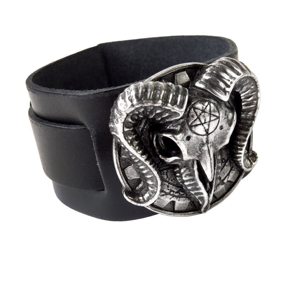 Alchemy Gothic Gears of Aiwass Leather Wrist Strap A102