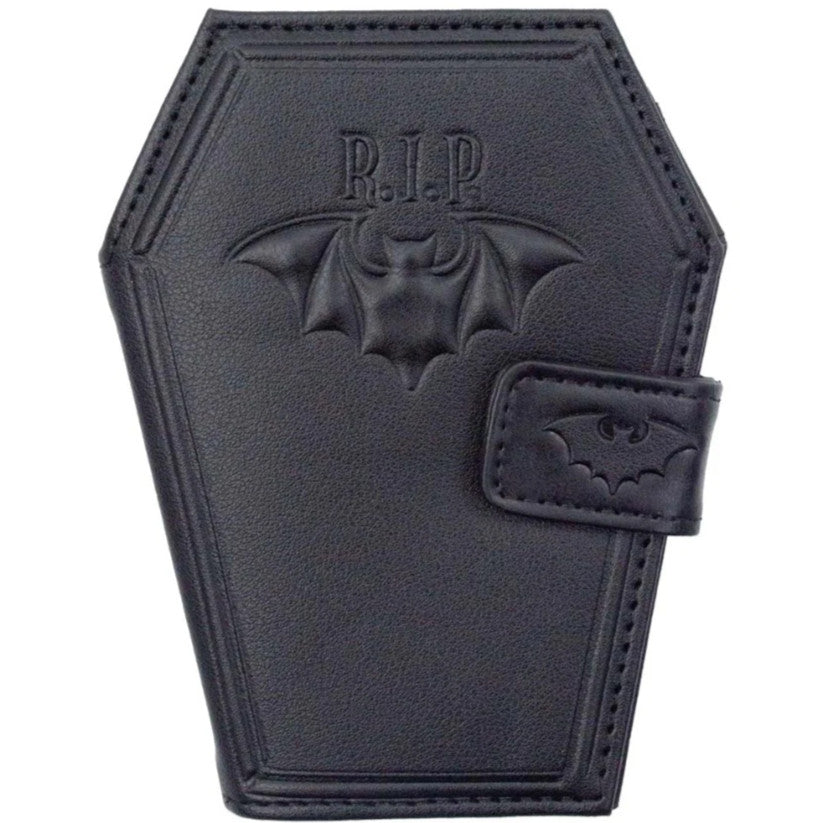 Kreepsville 666 RIP Bat Coffin Black Bi-Fold Wallet