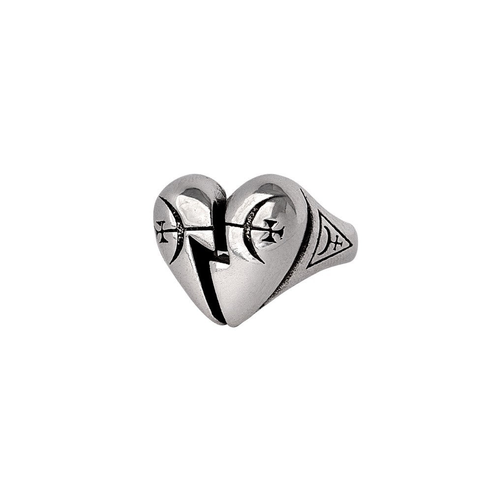 Alchemy Gothic Broken Promise Heart Adjustable Ring R258