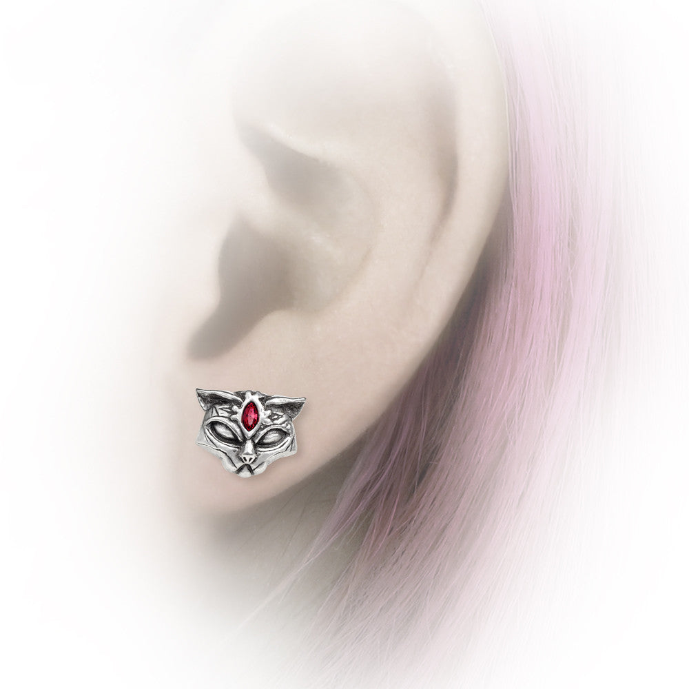 Alchemy Gothic Sacred Egyptian Cat Warrior Earrings E406