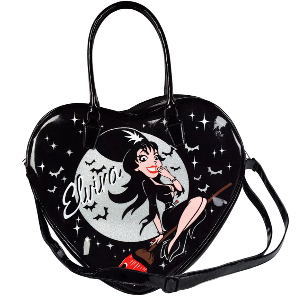 Kreepsville 666 Black Elvira Bewitched Heart Purse Handles and Strap