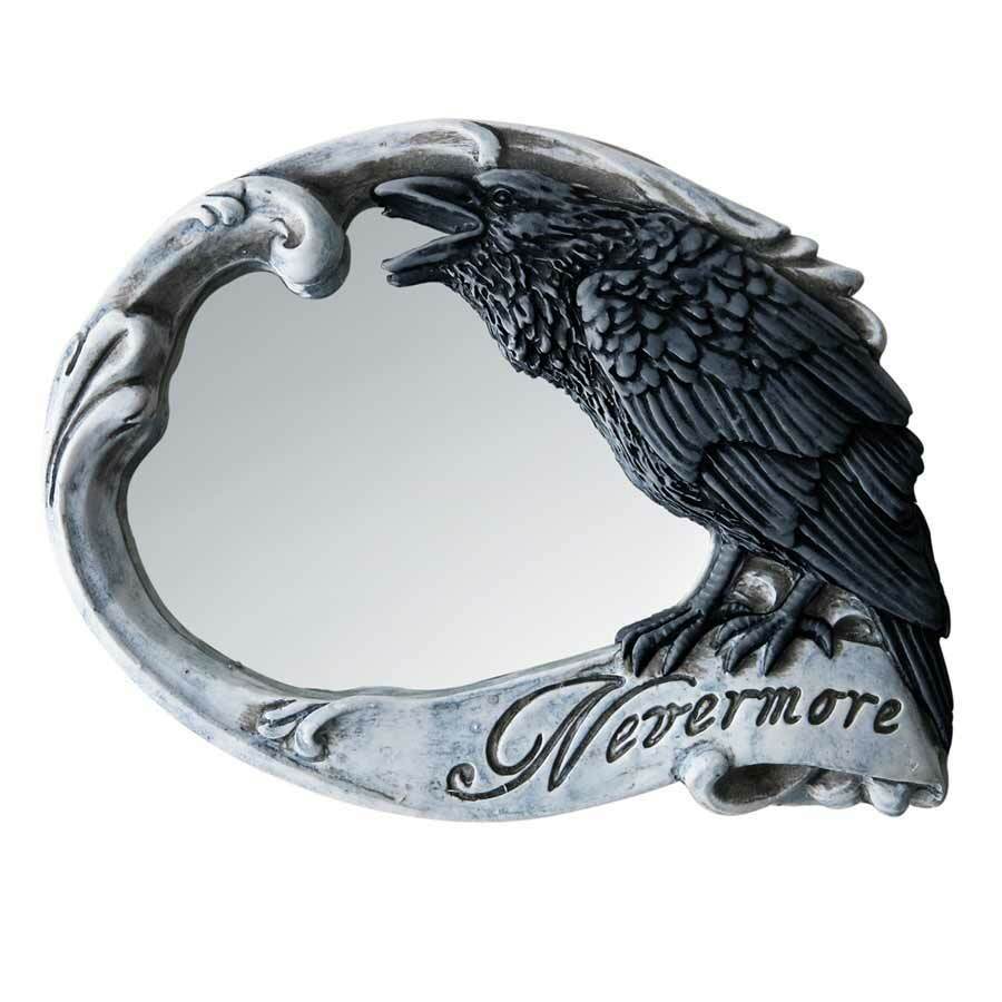 Alchemy Gothic Nevermore Skull Raven Compact Mirror V27