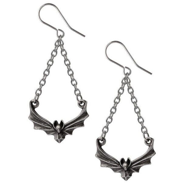 Alchemy Gothic The Attic Flying Bat Earrings E479