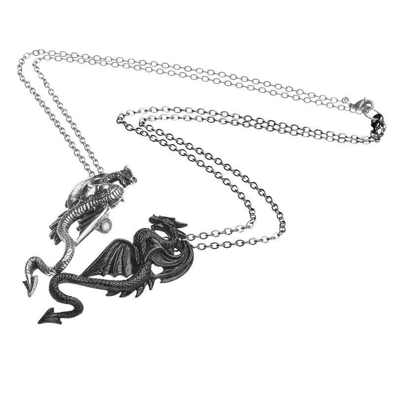 Alchemy Gothic Draconic Tryst Pendant 2 in 1 Necklaces P811