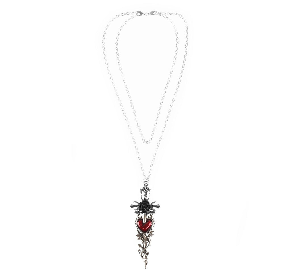Alchemy Gothic Cross of the Dark Kiss 4" Pendant P975