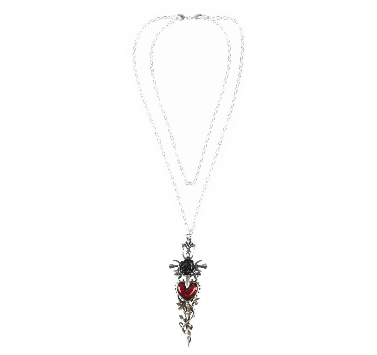 Alchemy Gothic Cross of the Dark Kiss 4" Pendant P975
