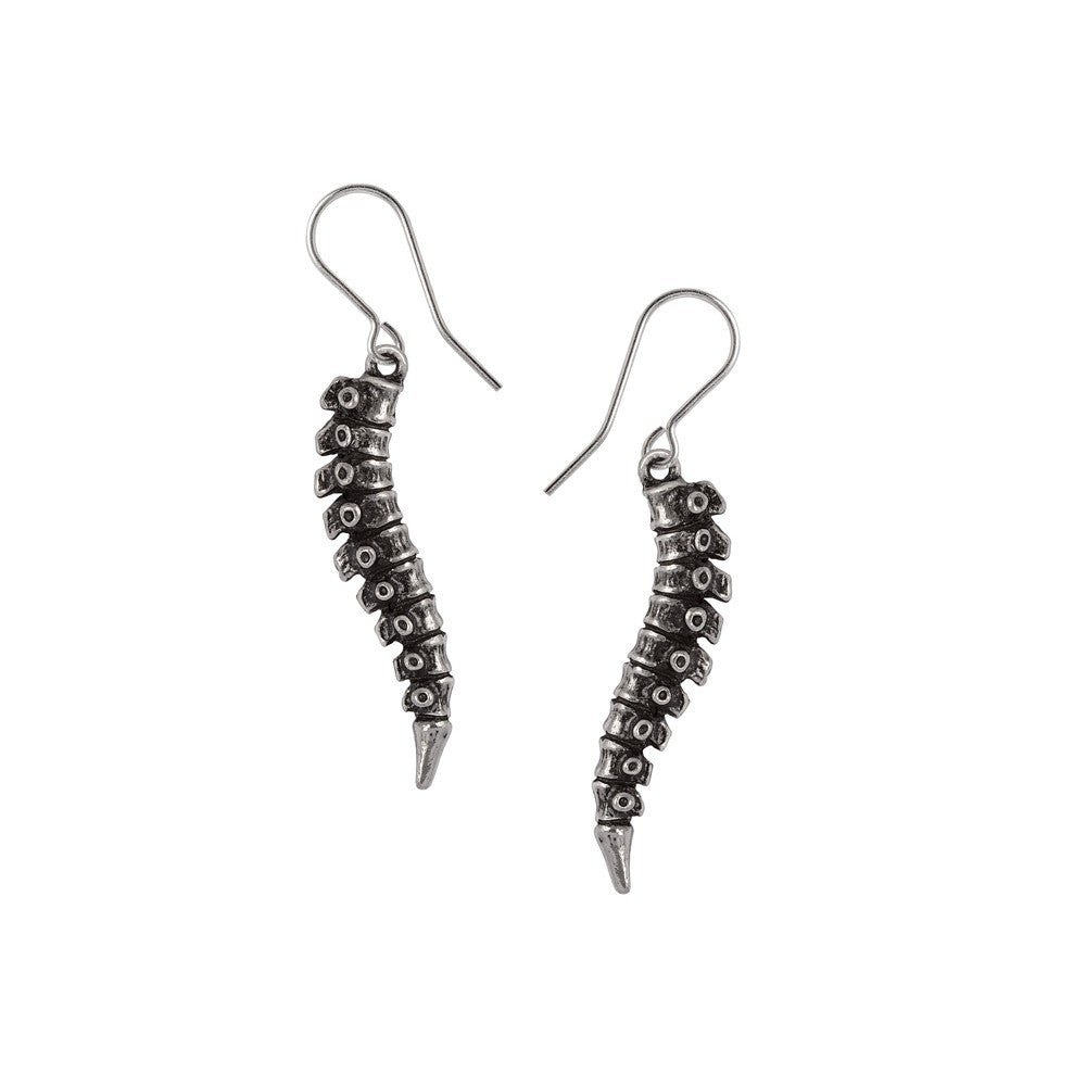 Alchemy Gothic Spine Bones Earrings Pewter E497