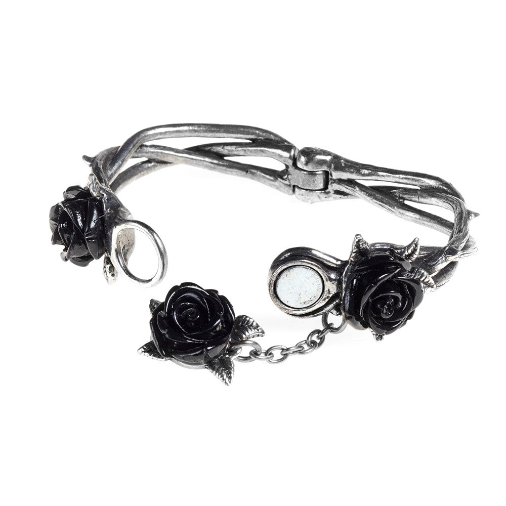 Alchemy Gothic Wild Black Roses Bracelet A125