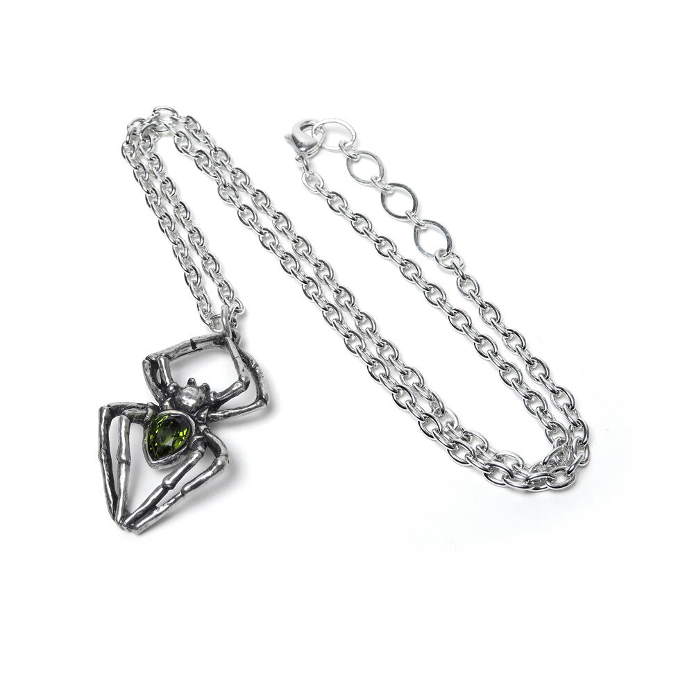 Alchemy Gothic Emerald Spiderling Pendant P904