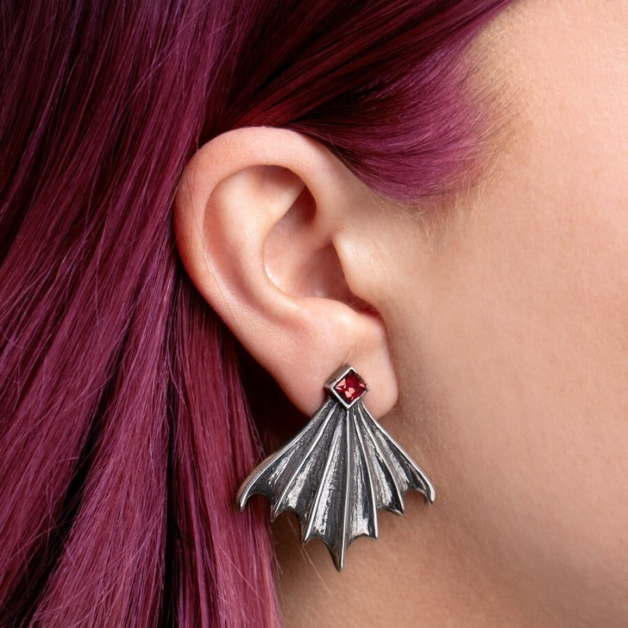 Alchemy Gothic Nighttime Large Bat Wings Earrings E484