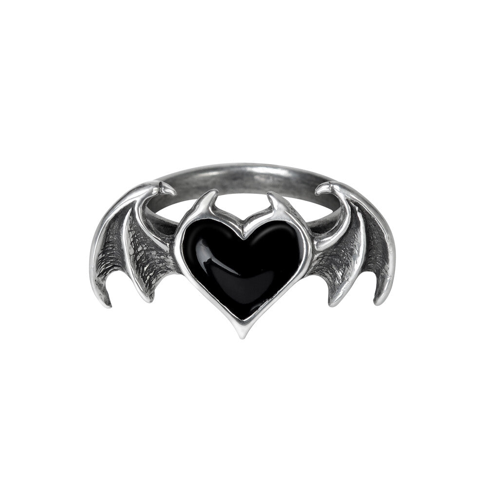 Alchemy Gothic Blacksoul Black Heart Ring R240