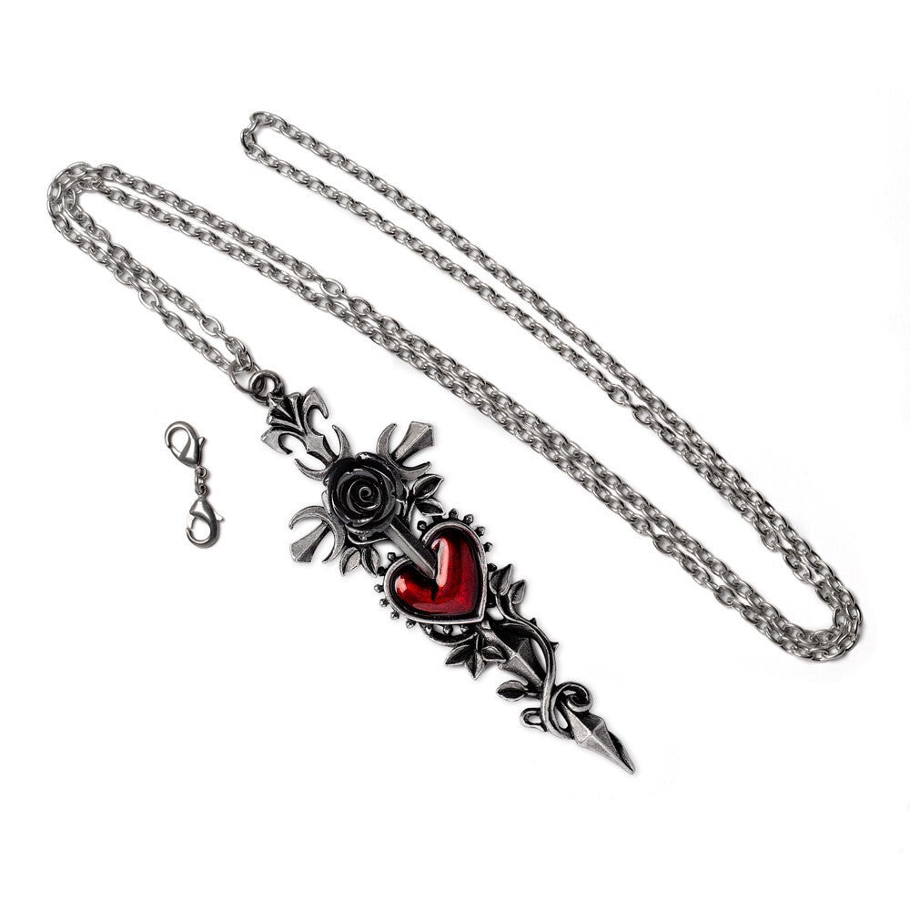 Alchemy Gothic Cross of the Dark Kiss 4" Pendant P975