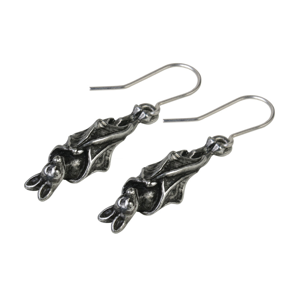 Alchemy Gothic Awaiting The Eventide Bat Earrings E373
