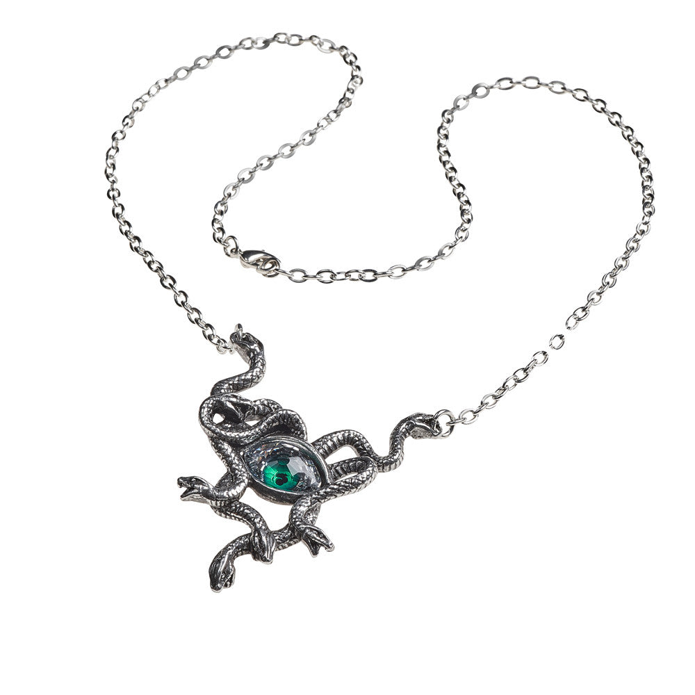 Alchemy Gothic Gorgons Green Eye Stheno Necklace P847