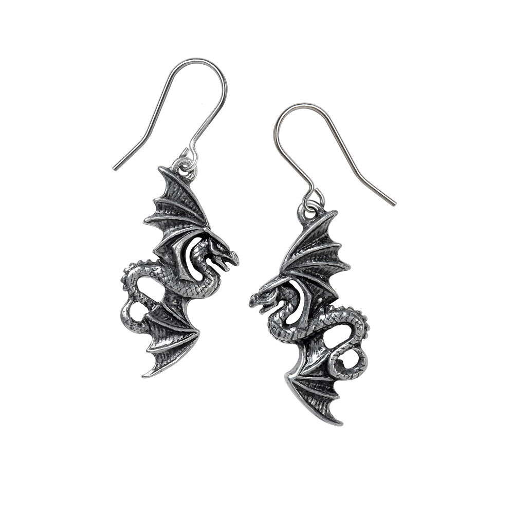Alchemy Gothic Flight of Airus Dragon Earrings E442
