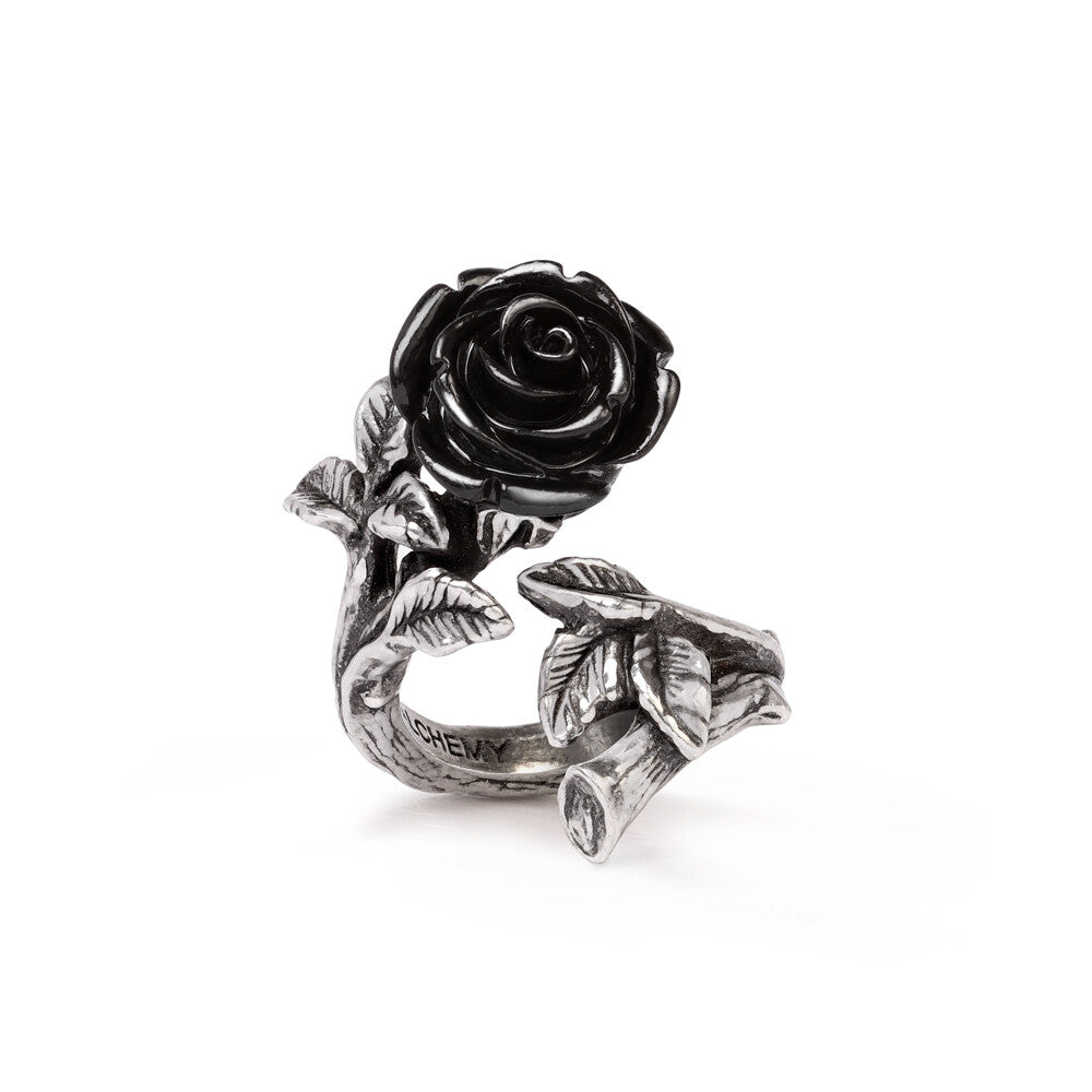 Alchemy Gothic Wild Black Rose Wrap Ring R241